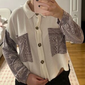 Bandana button up sweater